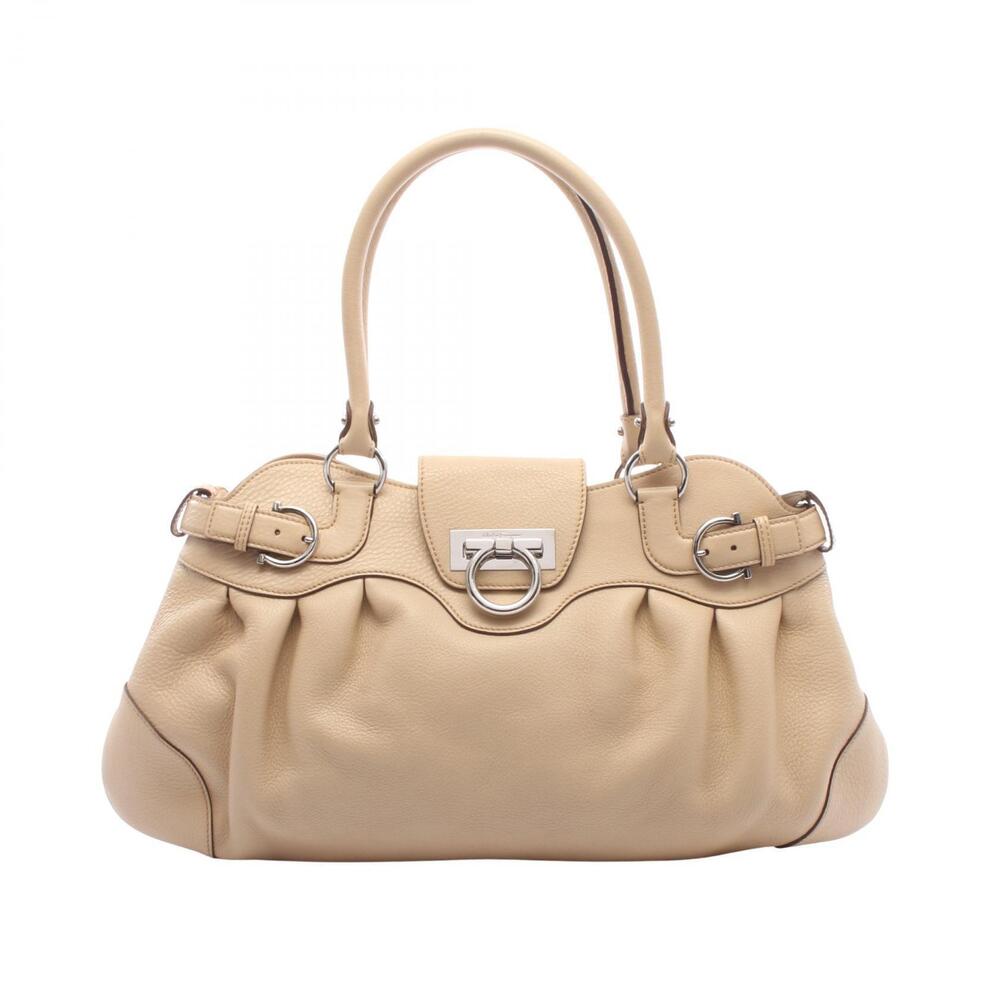 Salvatore Ferragamo Marissa Gancini Leather Beige Shoulder Bag Tan